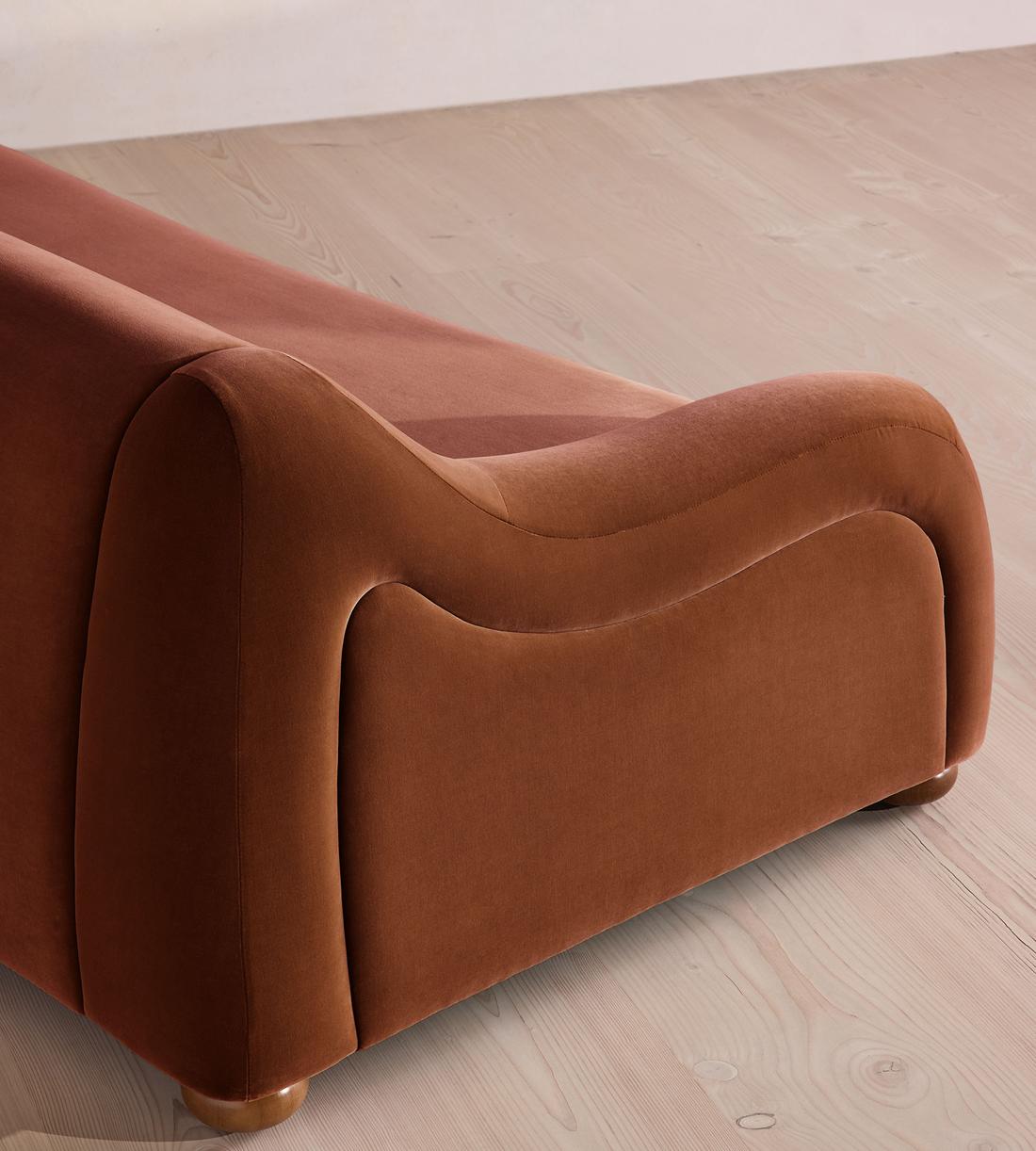 Liana Three Seater Sofa - Velvet - Cinnamon - UK - Images - Image 6