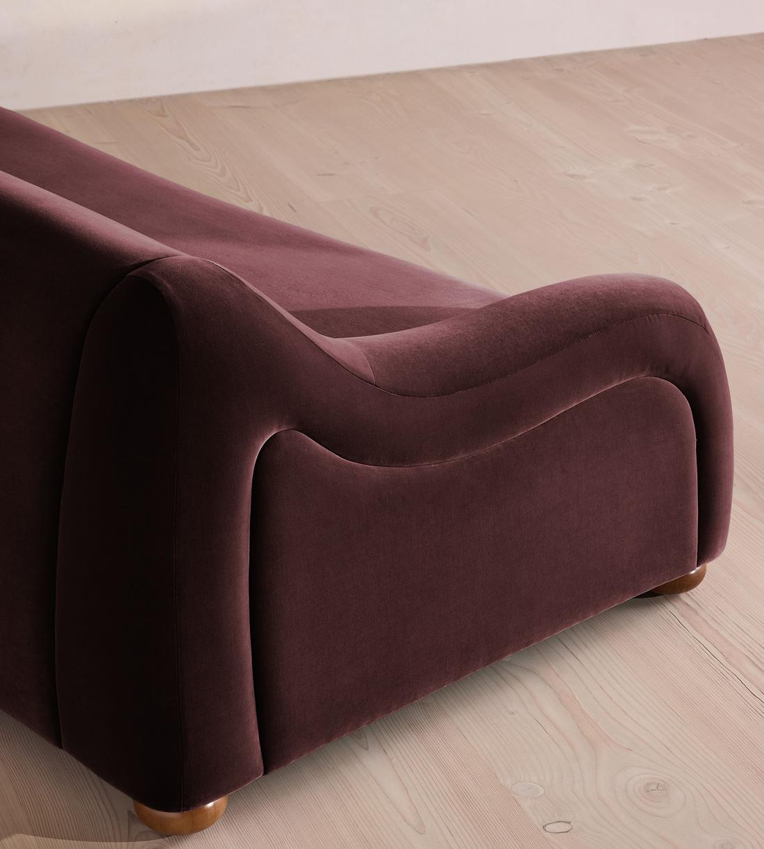 Liana Three Seater Sofa - Velvet - Aubergine - UK - Images - Image 6