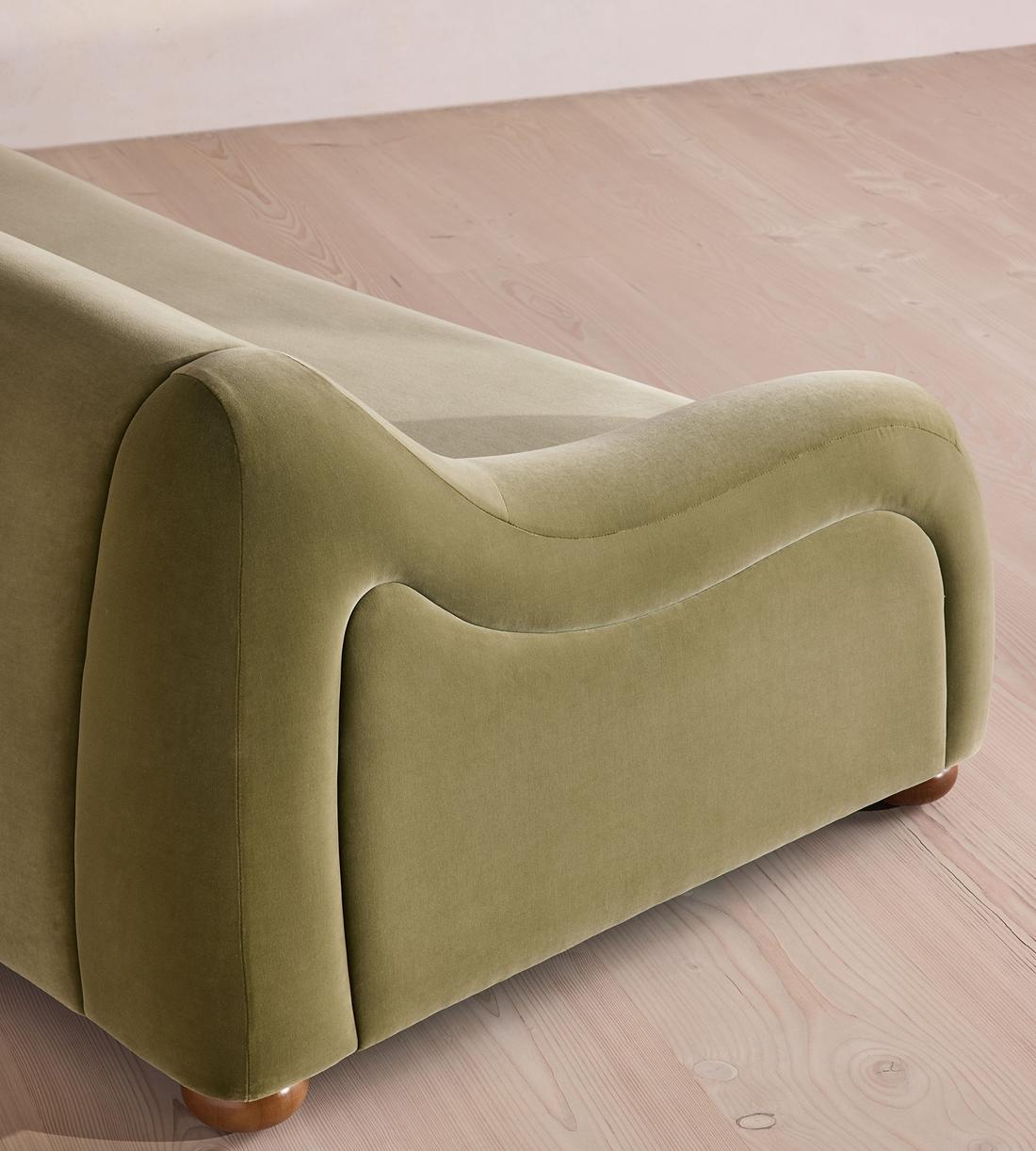 Liana Three Seater Sofa - Velvet - Lichen - UK - Images - Image 5