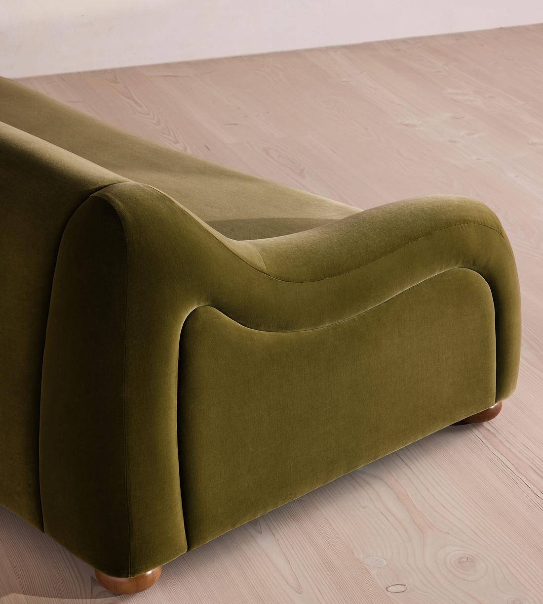 Liana Three Seater Sofa - Velvet - Olive - UK - Images - Image 6