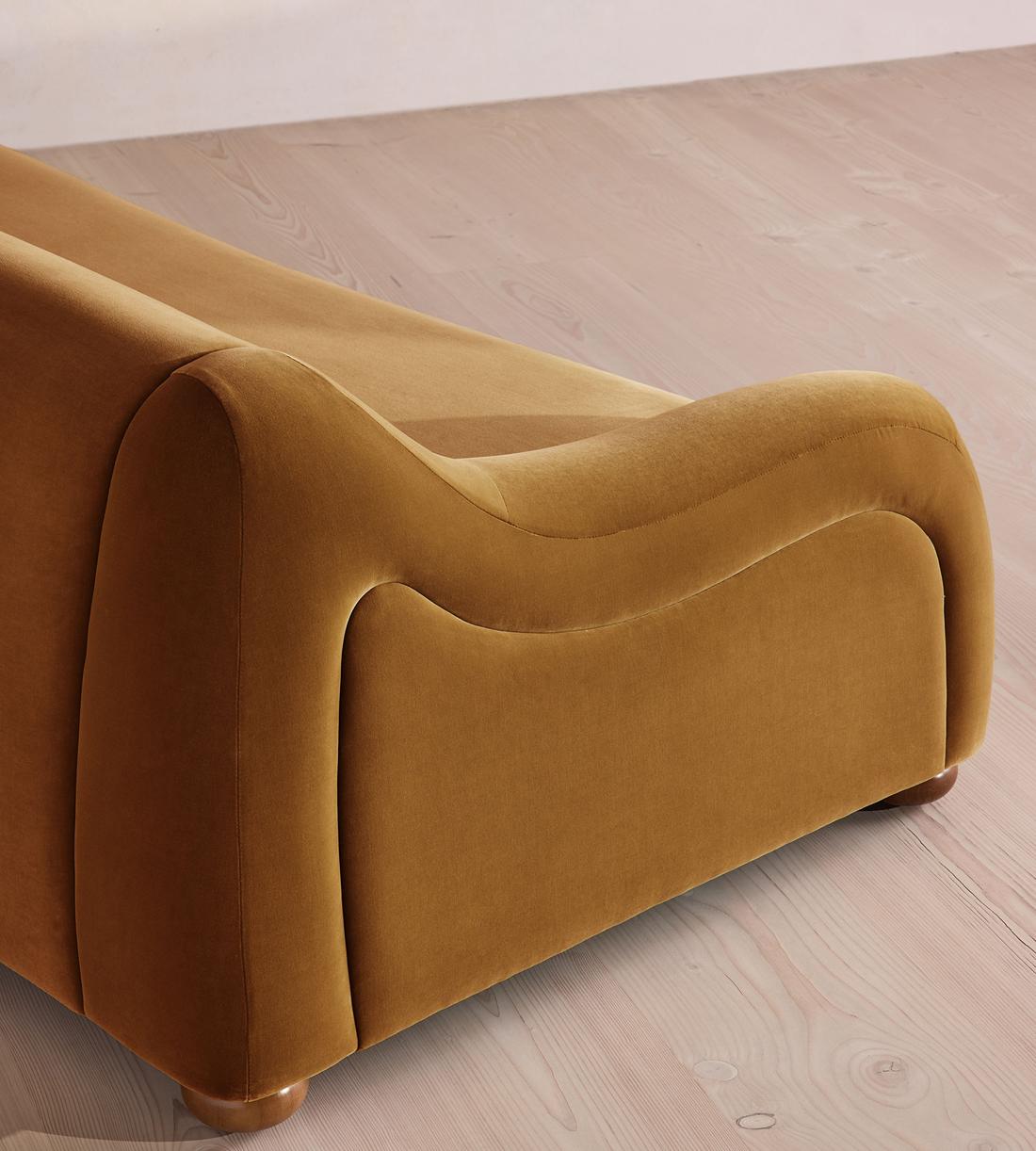 Liana Three Seater Sofa - Velvet - Mustard - UK - Images - Image 6