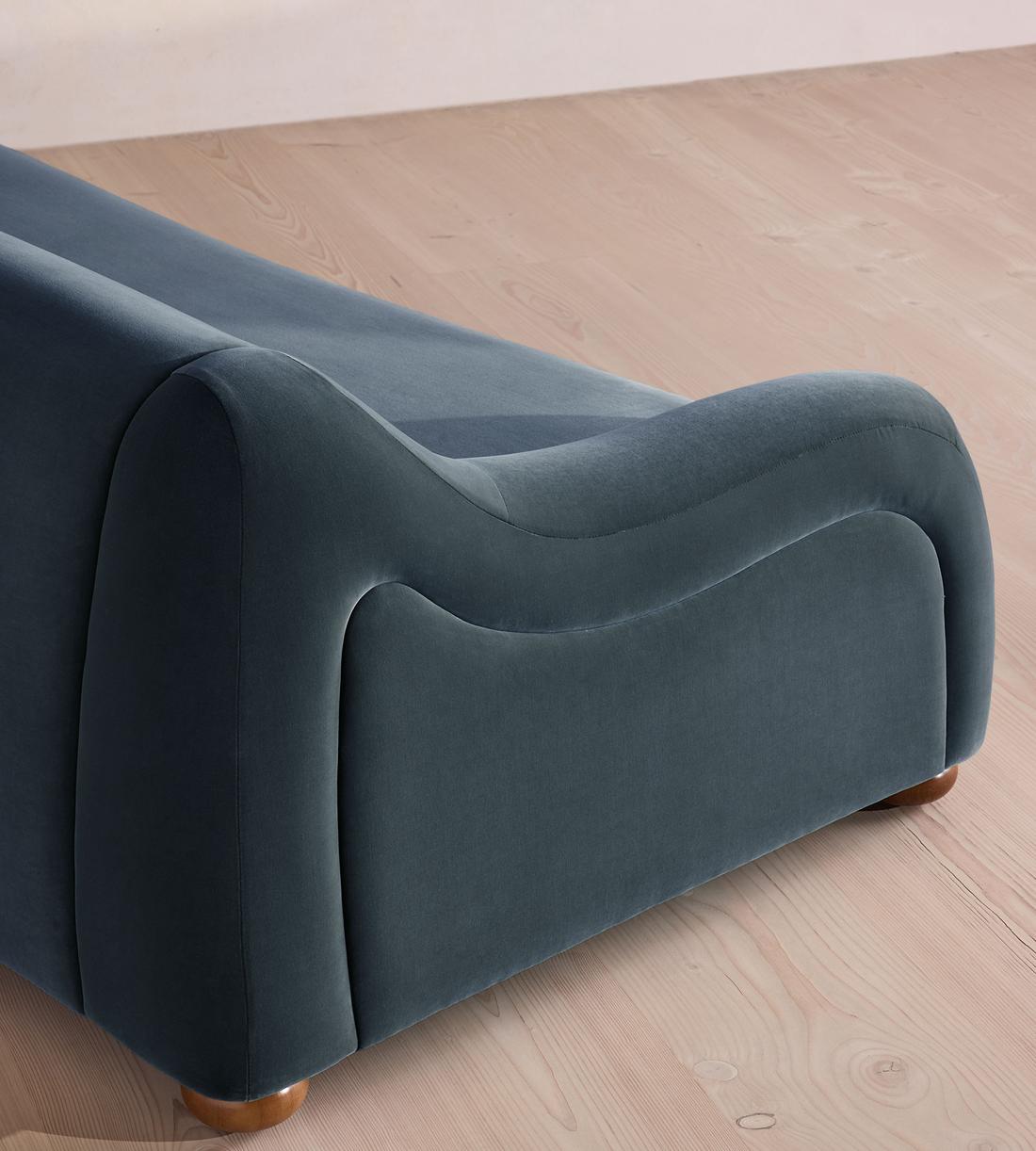 Liana Three Seater Sofa - Velvet - Grey Blue - UK - Images - Image 6