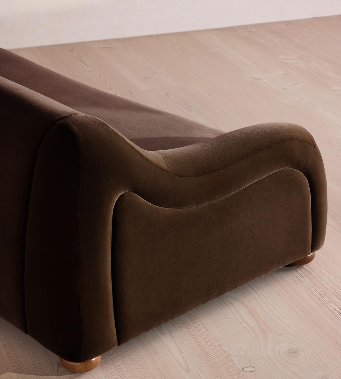 Liana Three Seater Sofa - Velvet - Chocolate - UK - Images - Image 6