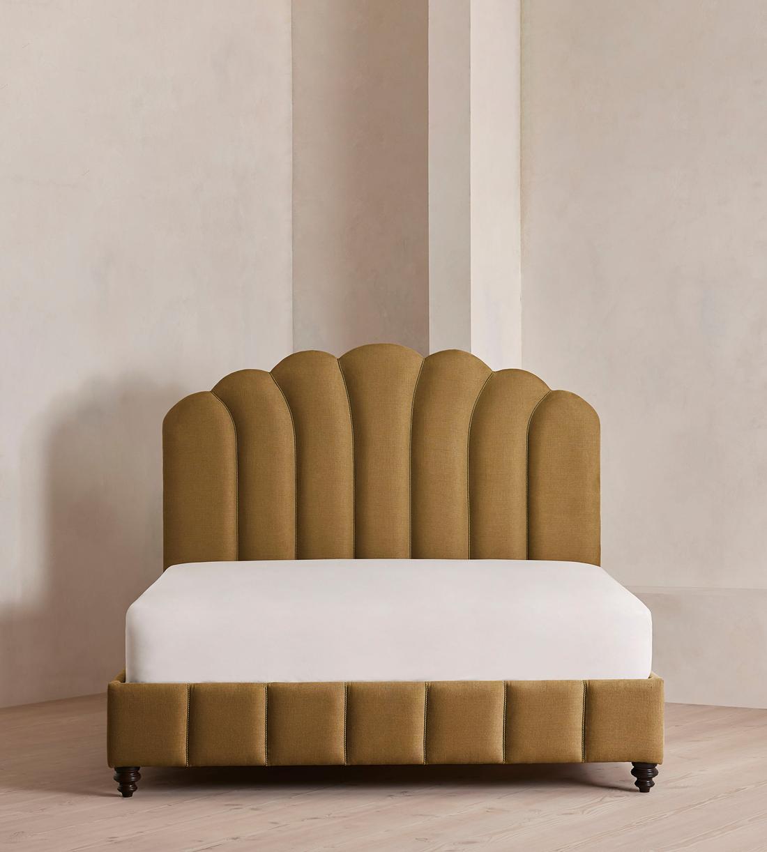 Manette Bed - with Twisted Cord - Full - Linen - Ochre - US - Listing - Image 2