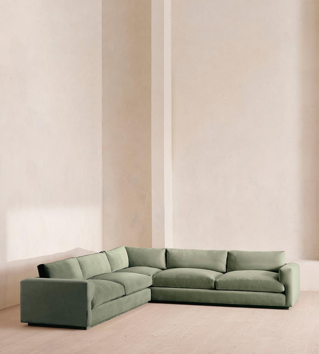 Mossley Corner Sofa - Velvet - Seafoam - UK - Listing - Image 1