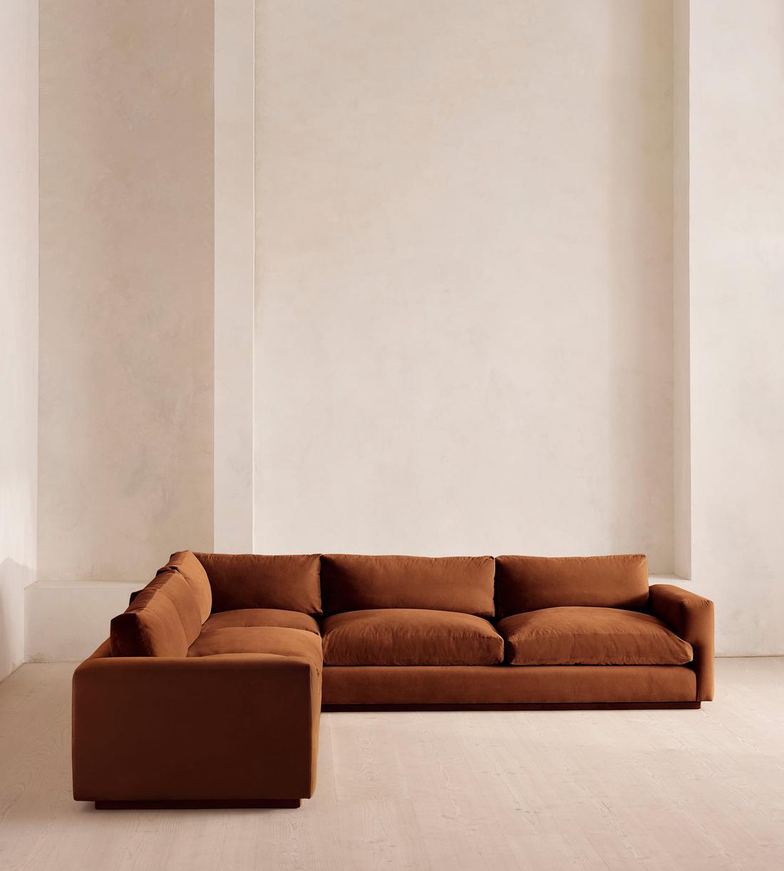 Mossley Corner Sofa - Velvet - Cinnamon - UK - Listing - Image 2