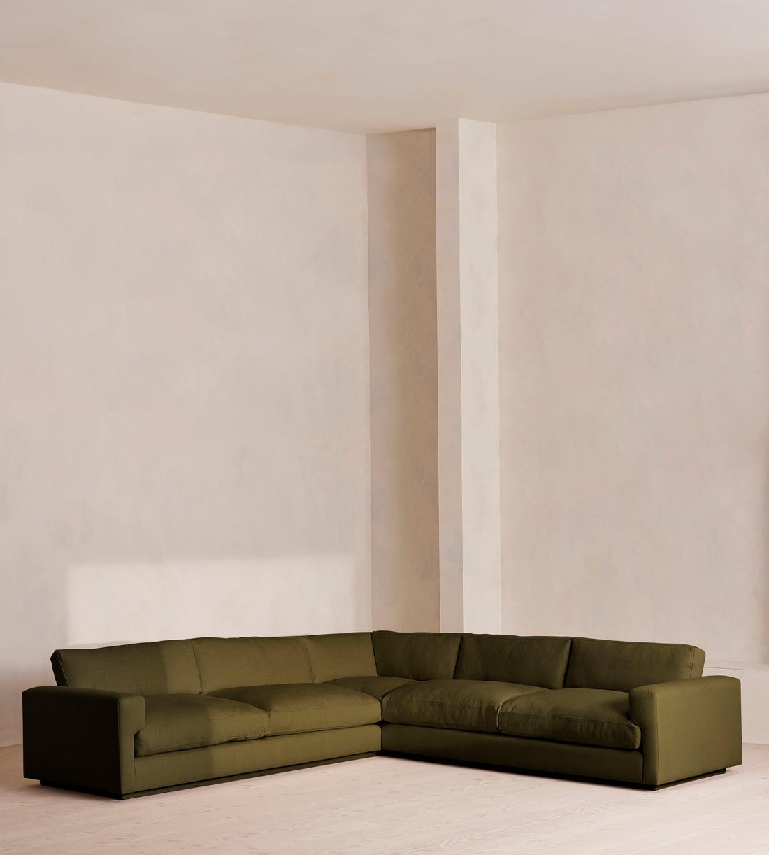 Mossley Corner Sofa - Linen - Olive - Listing - Image 1