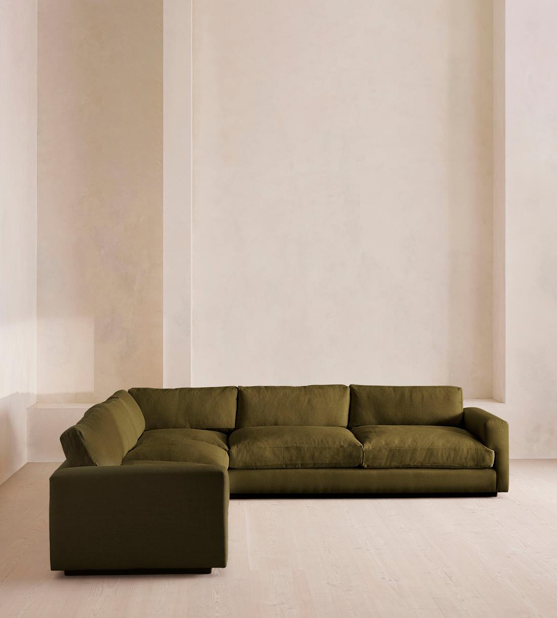 Mossley Corner Sofa - Linen - Olive - Listing - Image 2