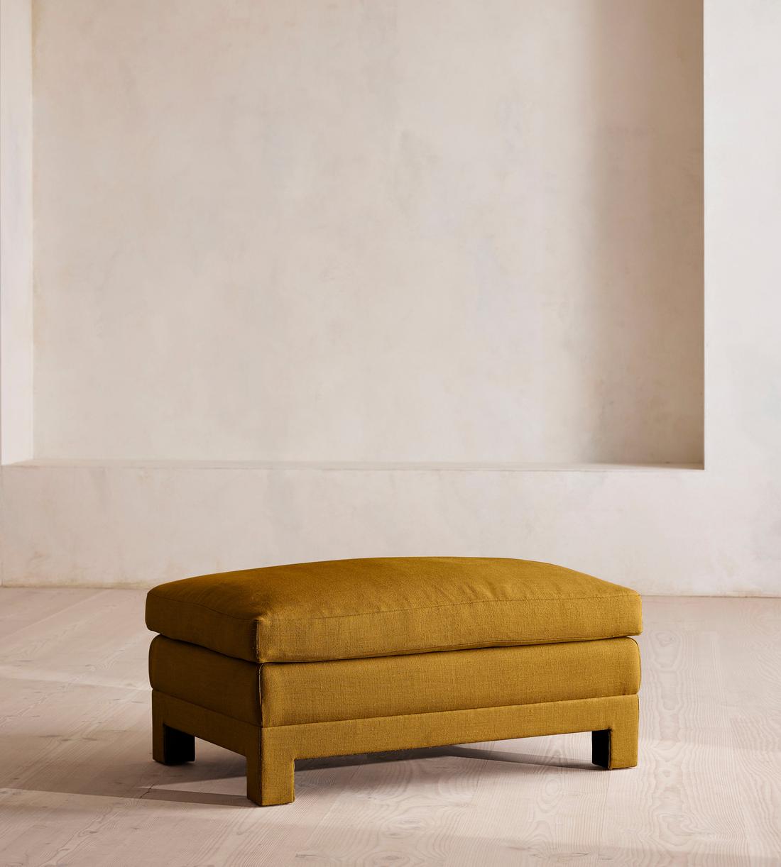 Ashford Ottoman - Linen - Turmeric - UK - Listing - Image 1