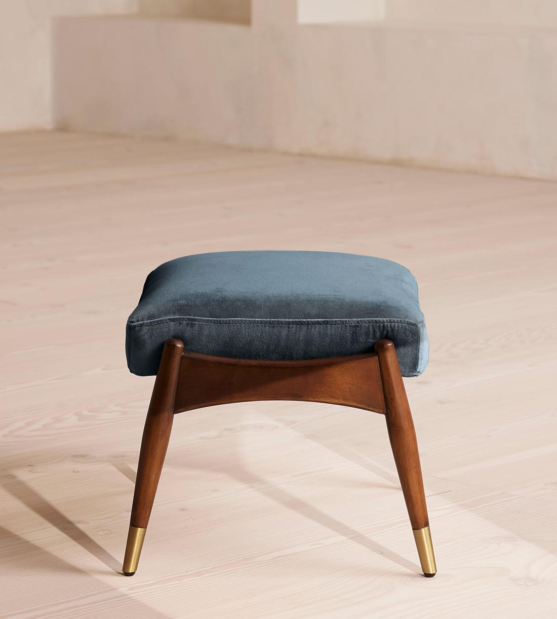 Theodore Footstool - Velvet - Grey Blue - US - Images - Image 3