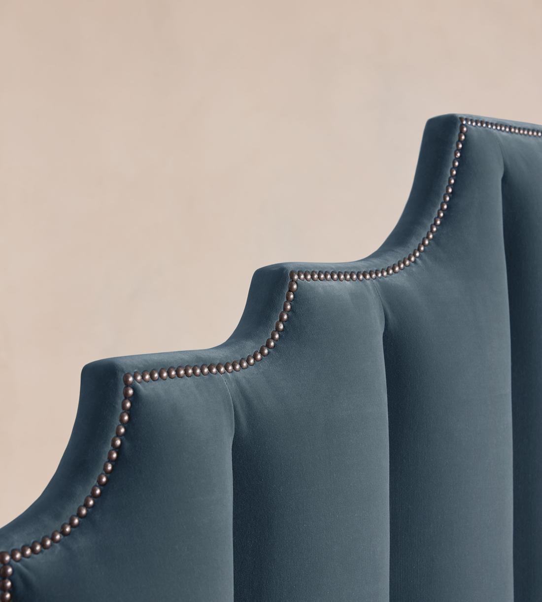 Gerrard Bed - Double - Velvet - Grey Blue - Images - Image 3