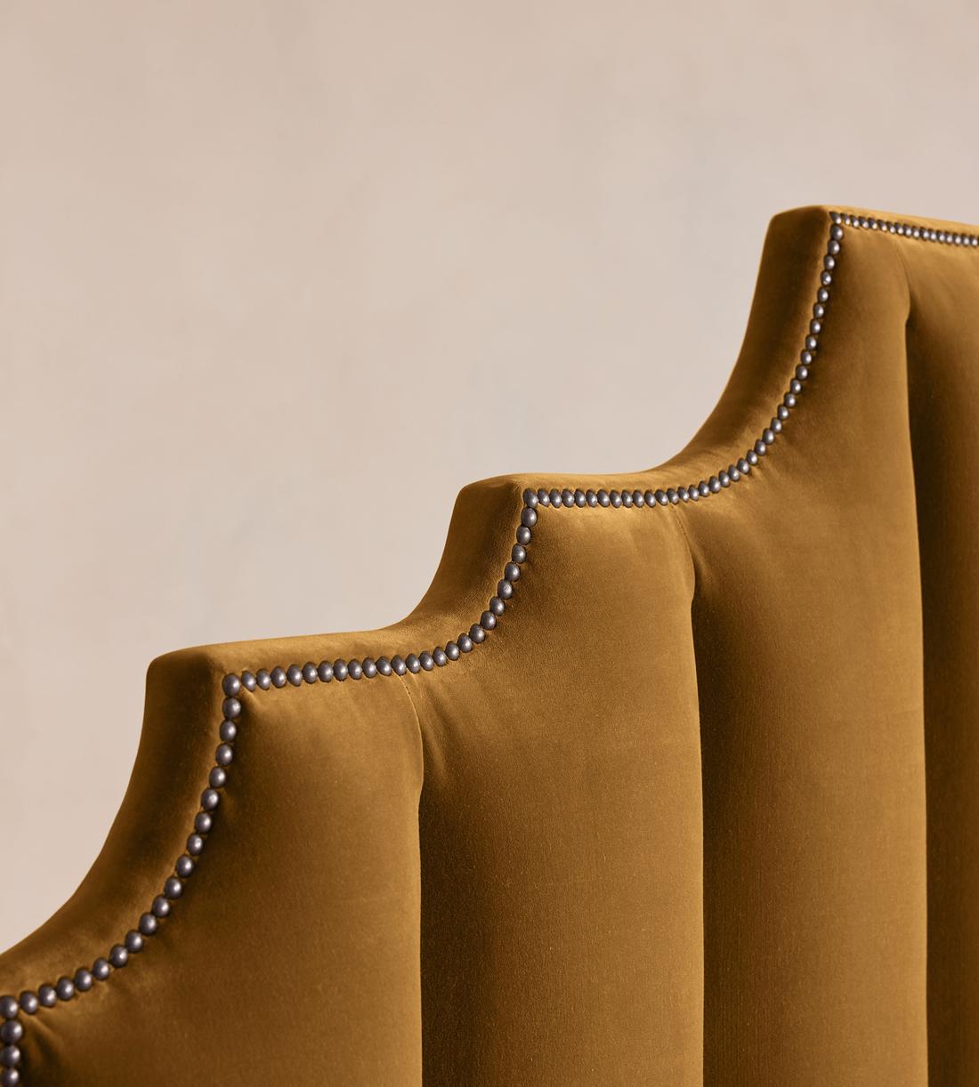 Gerrard Bed - Full - Velvet - Mustard - US - Images - Image 3