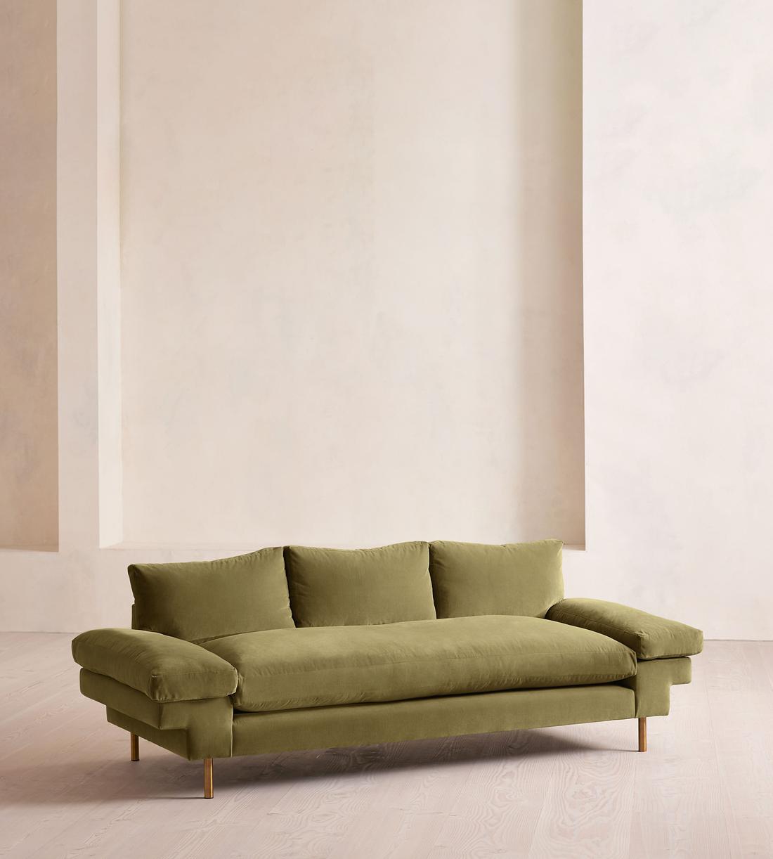 Bristol Three Seater Sofa - Velvet - Lichen - US - Listing - Image 2
