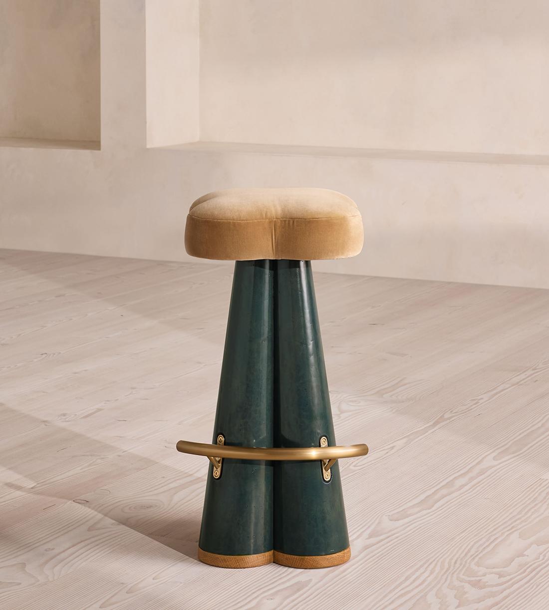 Albany Barstool - Velvet - Camel - US - Listing - Image 2