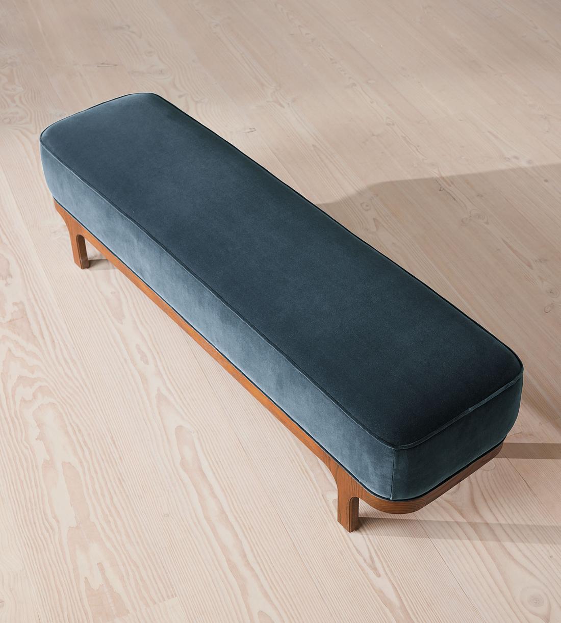 Belsa Bench - Velvet - Grey Blue - US - Images - Image 4