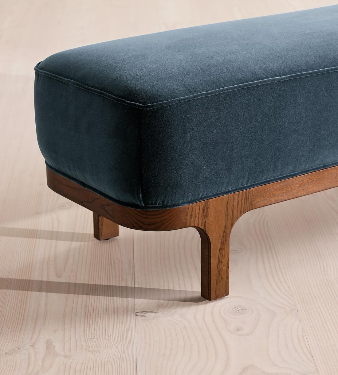 Belsa Bench - Velvet - Grey Blue - US - Images - Image 5