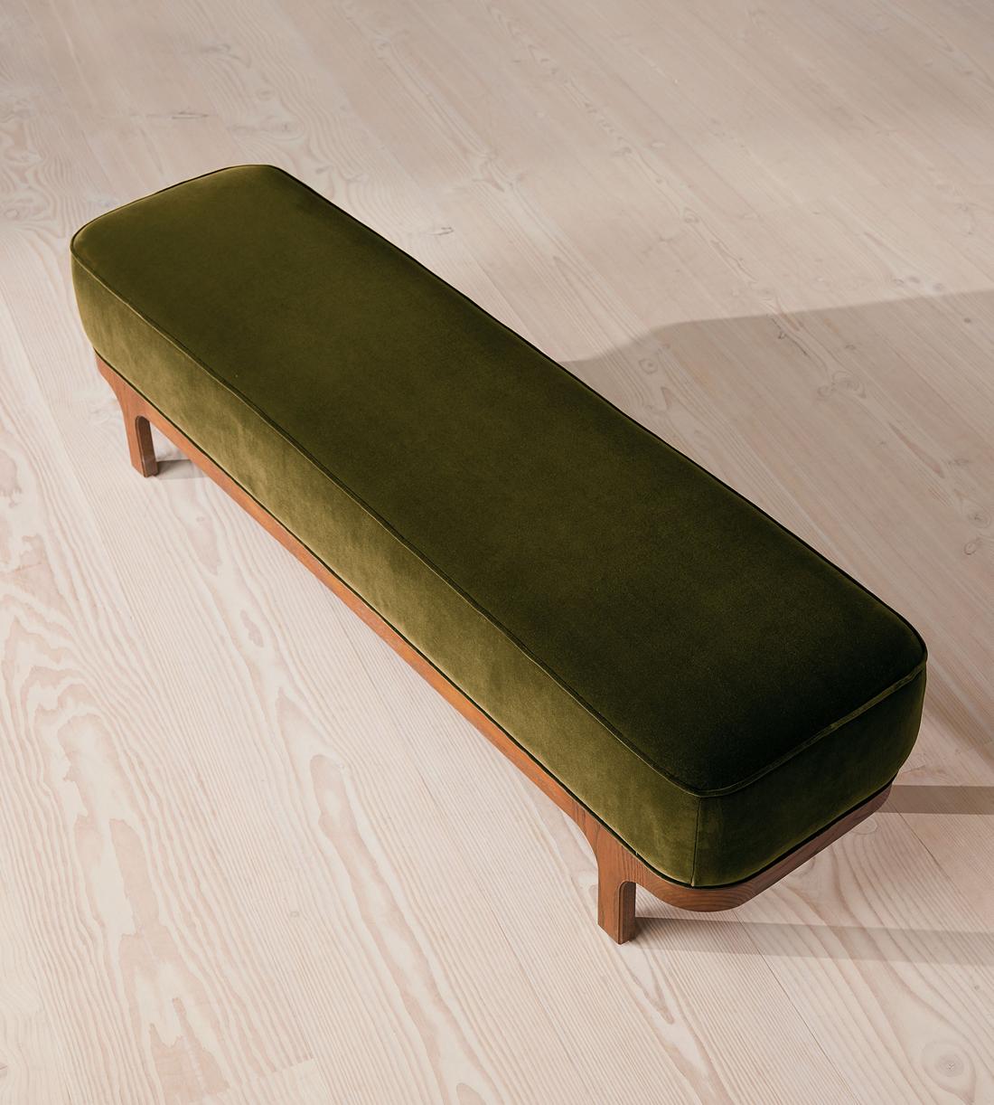 Belsa Bench - Velvet - Olive - Images - Image 4