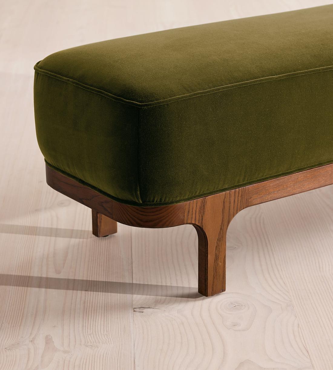 Belsa Bench - Velvet - Olive - Images - Image 5
