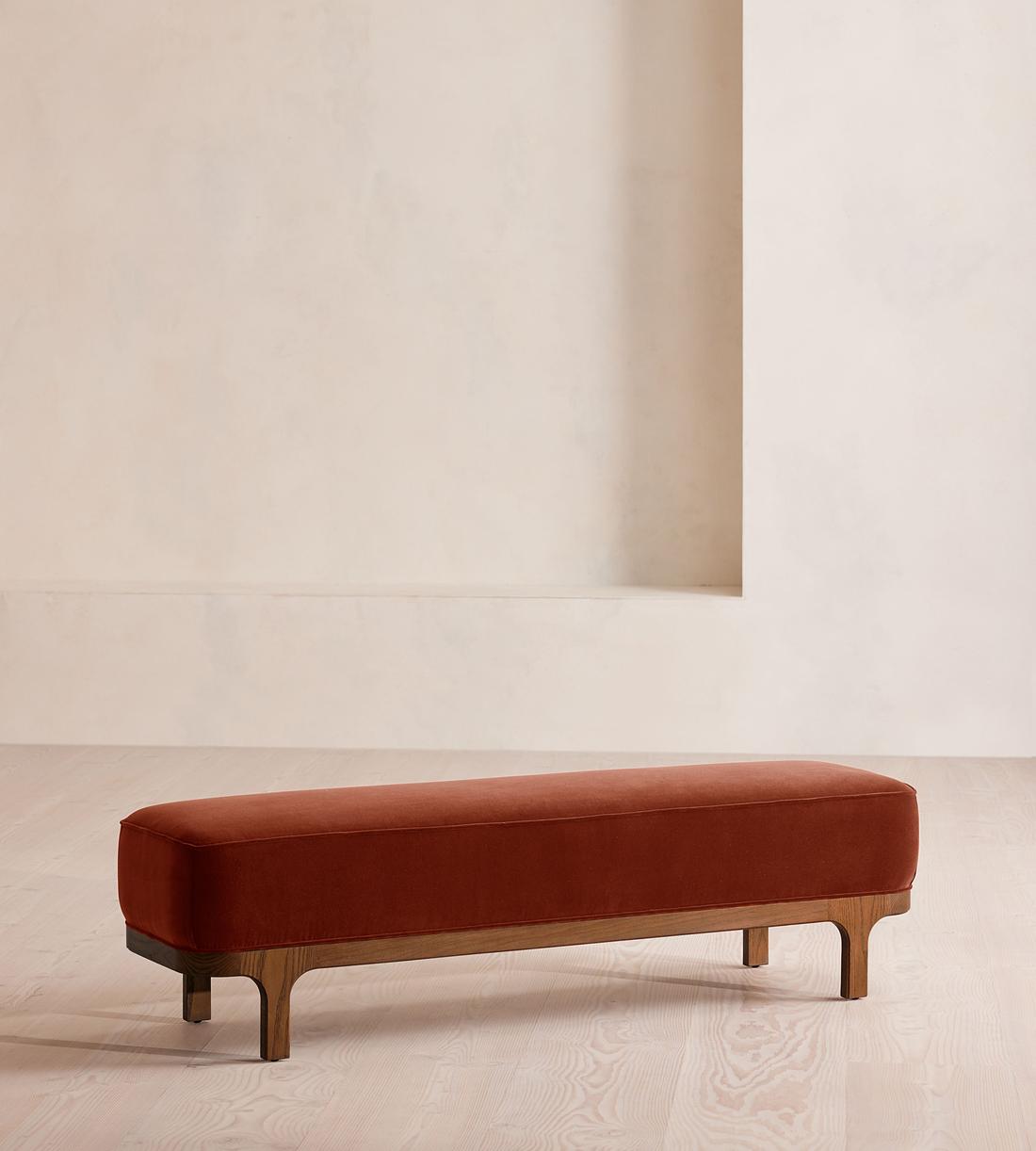 Belsa Bench - Velvet - Rust - Listing - Image 1
