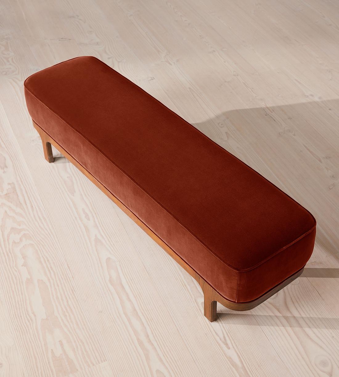 Belsa Bench - Velvet - Rust - Images - Image 4