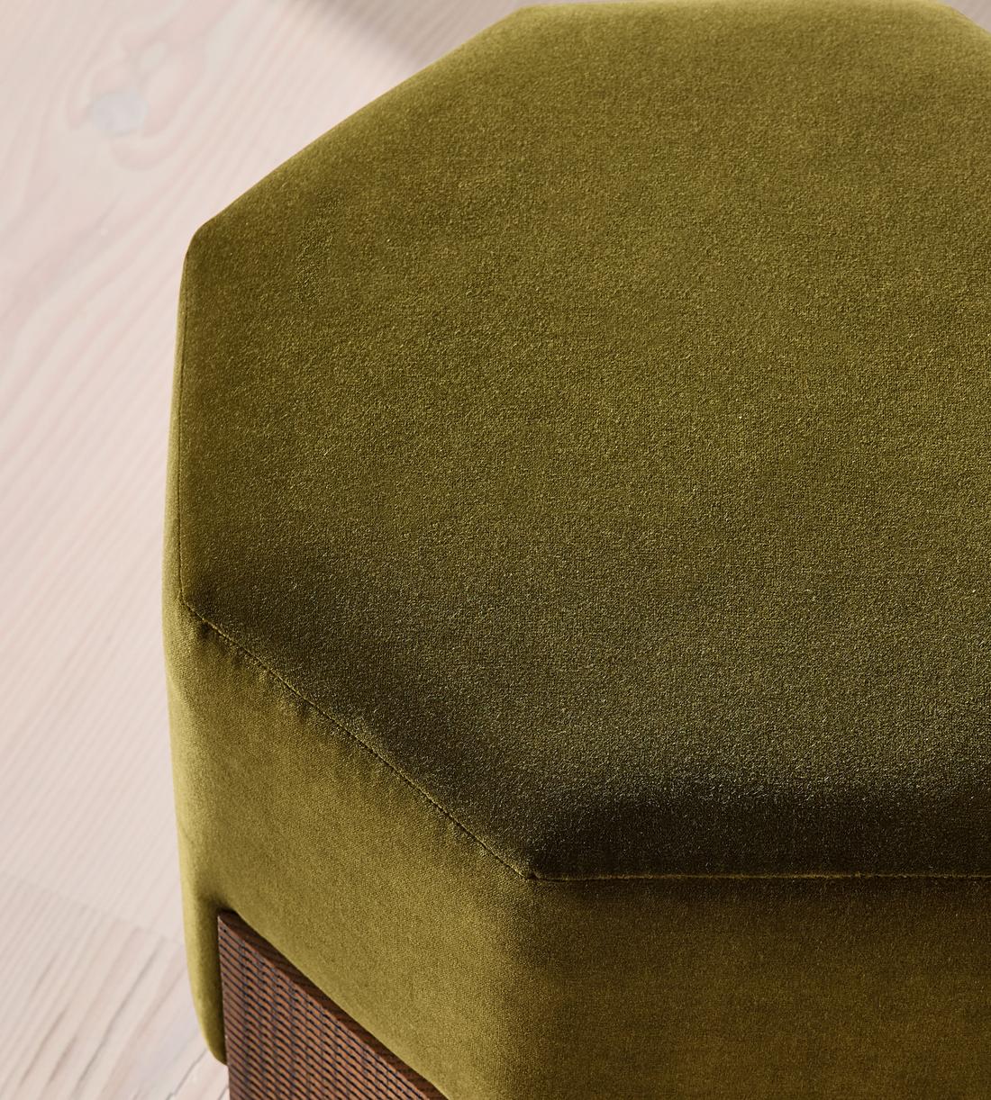 Alvin Footstool - Velvet - Olive - US - Images - Image 4