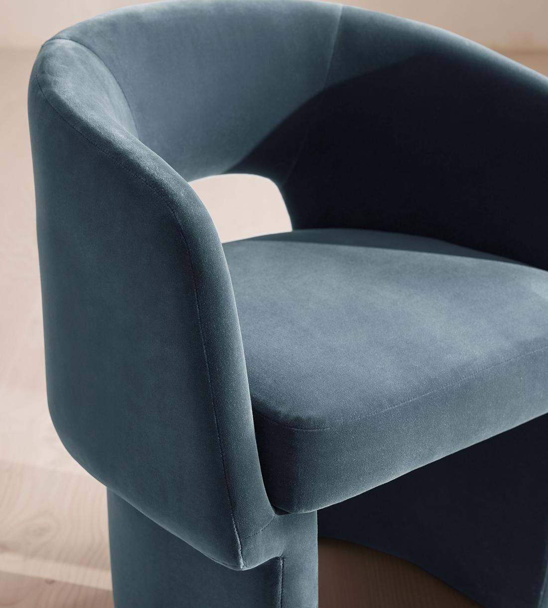 Morrell Dining Chair - Velvet - Grey Blue - US - Images - Image 7