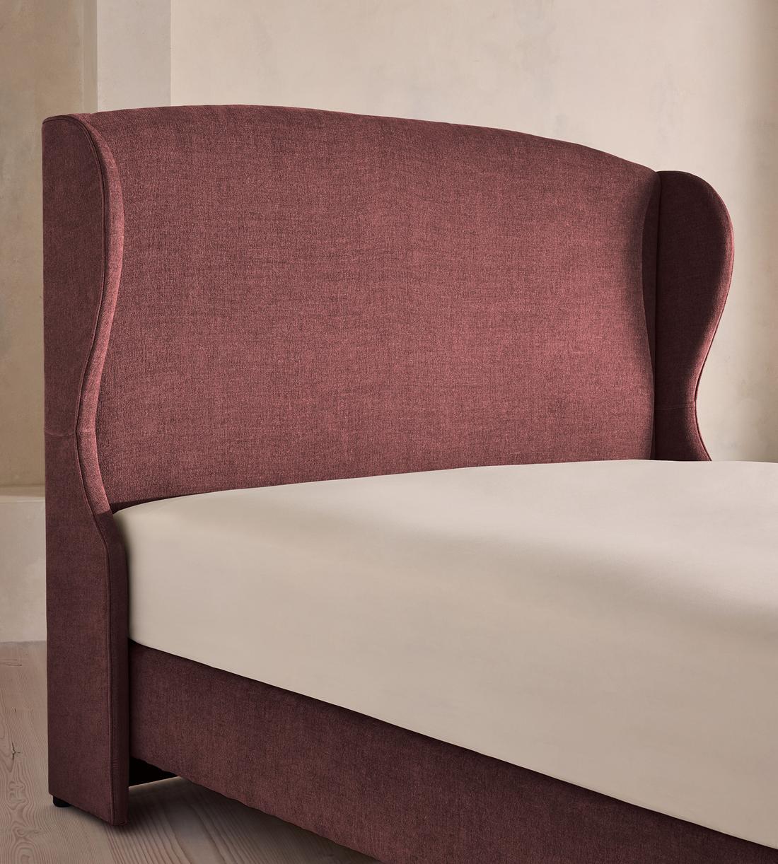 Rivas Bed - King - Linen Chenille - Bordeaux - US - Images - Image 3
