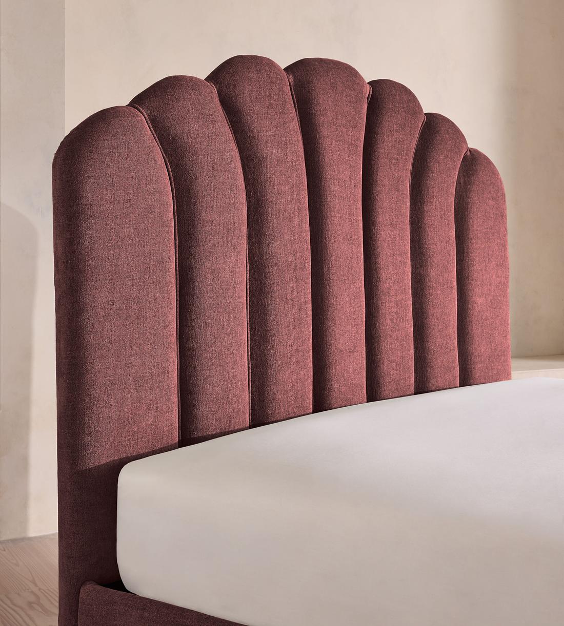 Manette Bed - Double - Linen Chenille - Bordeaux - UK - Images - Image 3