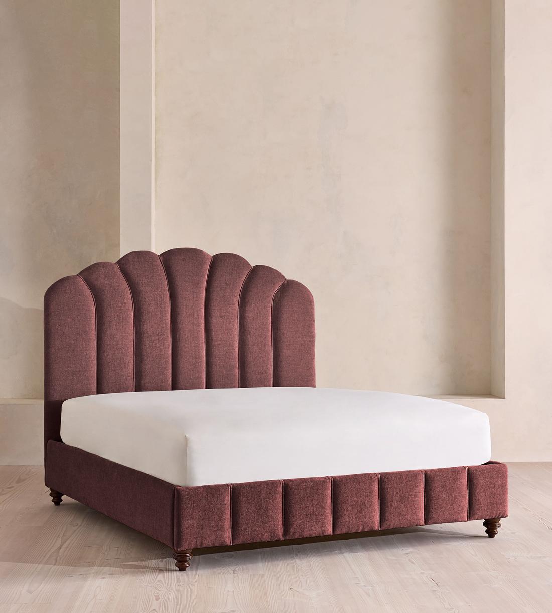 Manette Bed - Full - Linen Chenille - Bordeaux - US - Listing - Image 1