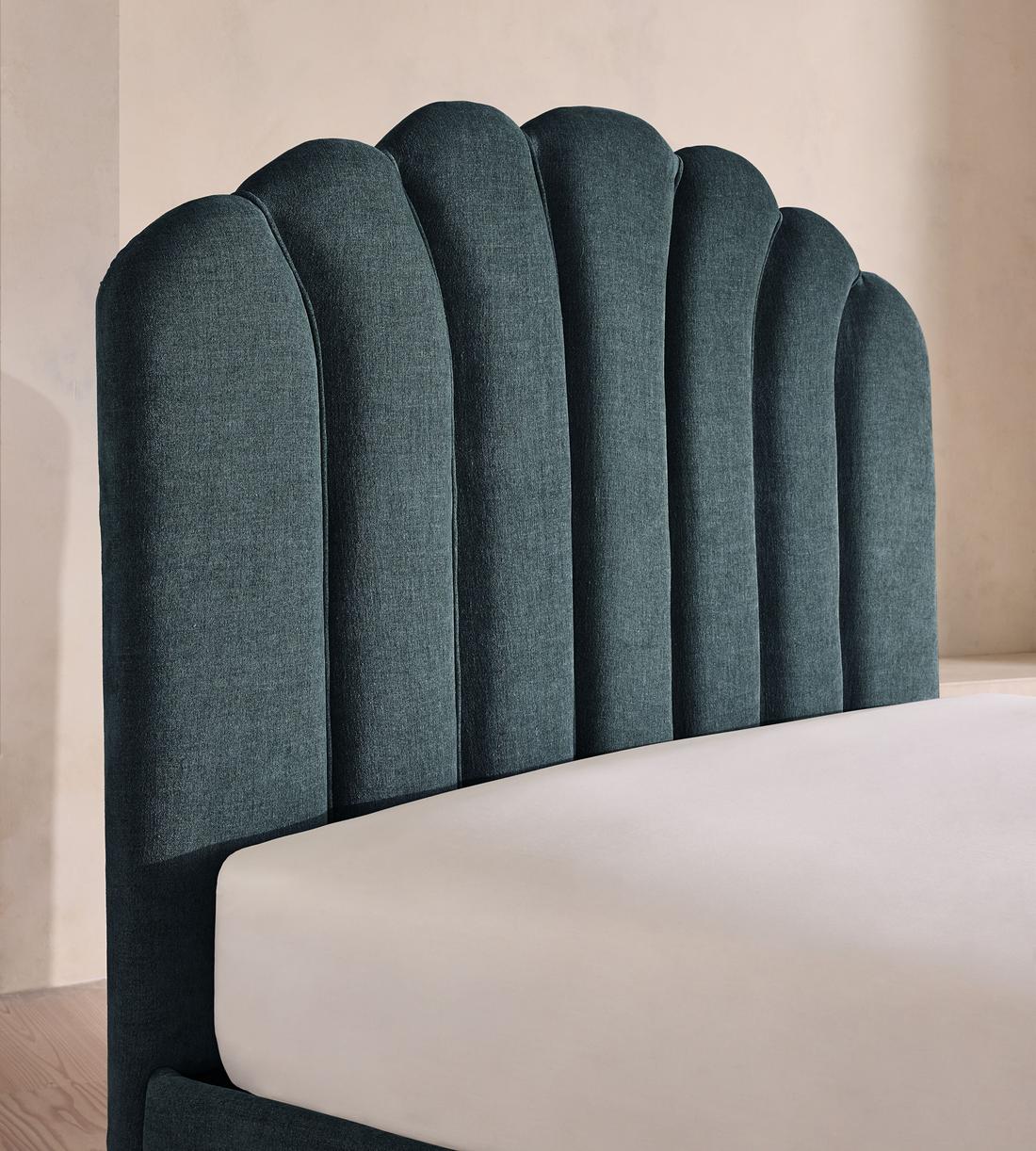 Manette Bed - King - Linen Chenille - Deep Teal - US - Images - Image 4