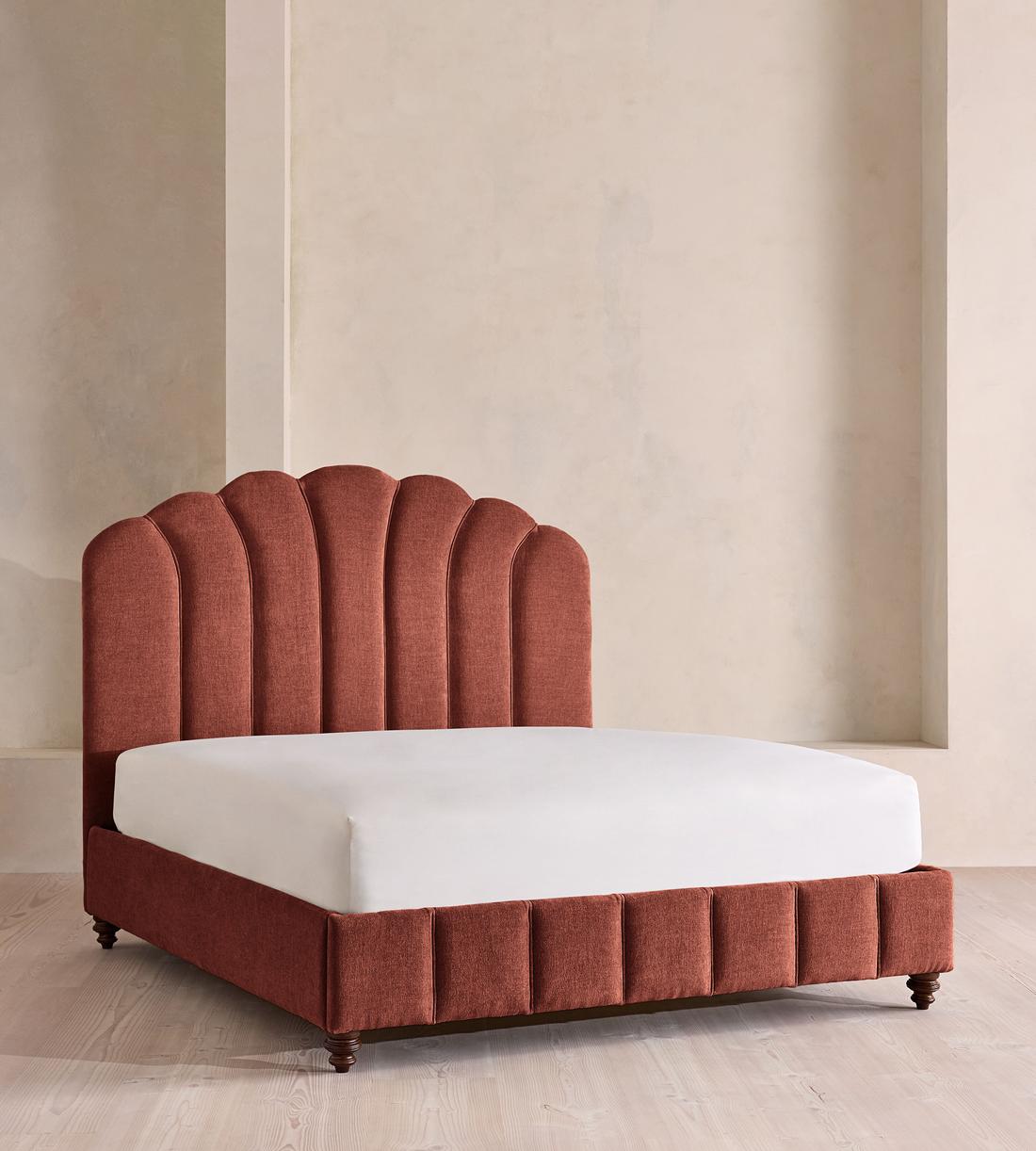 Manette Bed - Full - Linen Chenille - Rust - US - Listing - Image 1