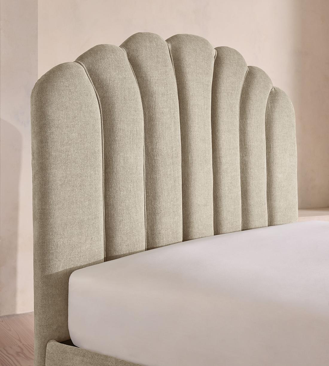 Manette Bed - Double - Linen Chenille - Stone - UK - Images - Image 3