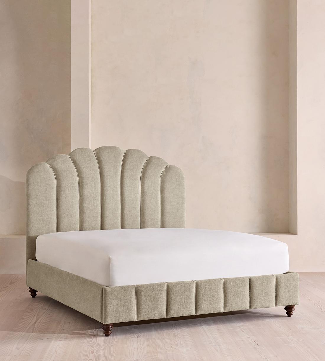 Manette Bed - Full - Linen Chenille - Stone - US - Listing - Image 1