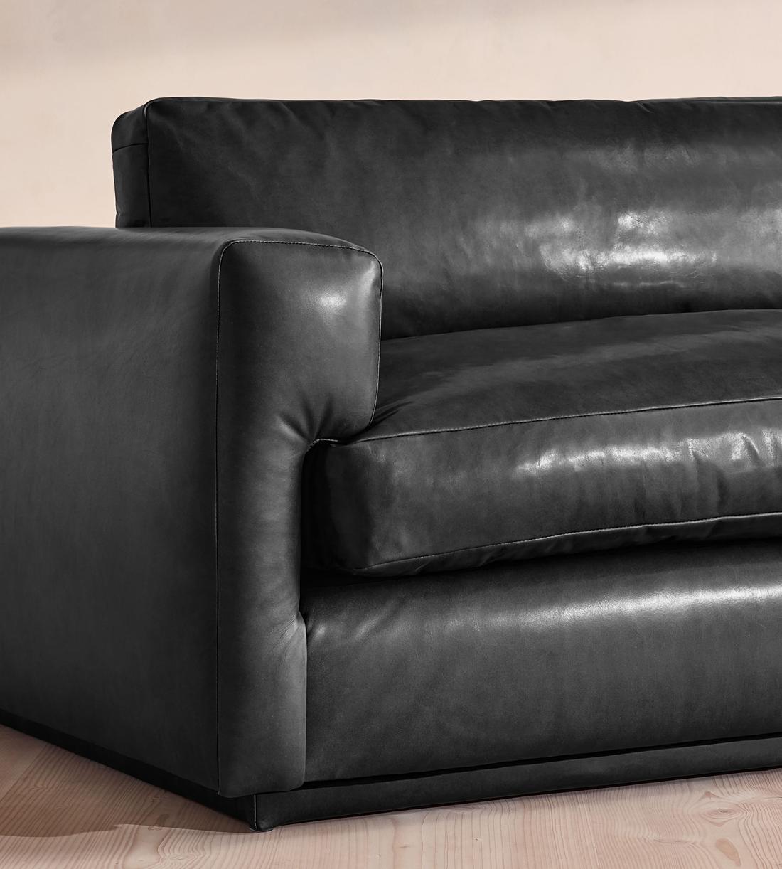 Mossley Three Seater Sofa - Leather - Black - US - Images - Image 6