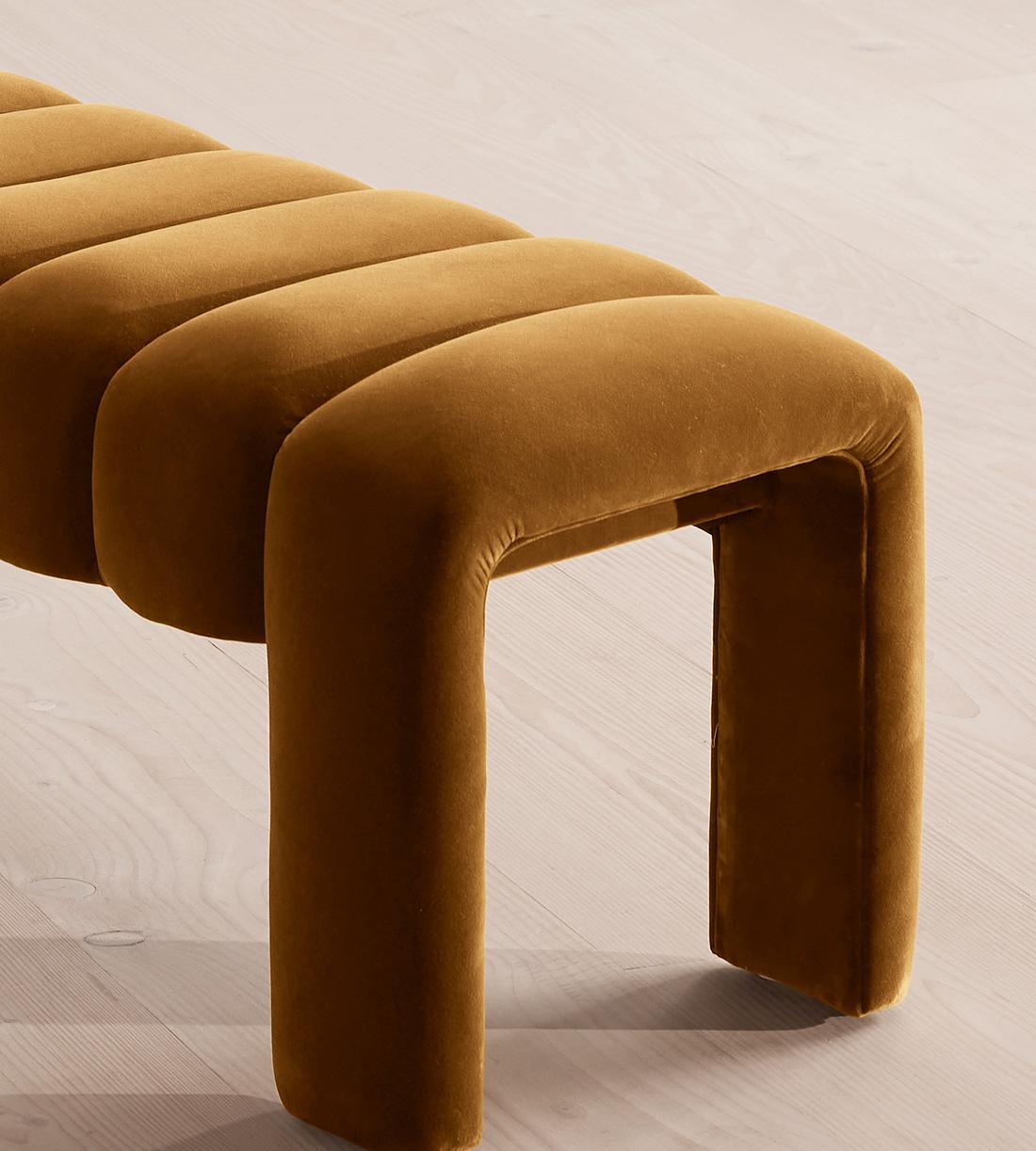 Willis Bench - Velvet - Mustard - Images - Image 6