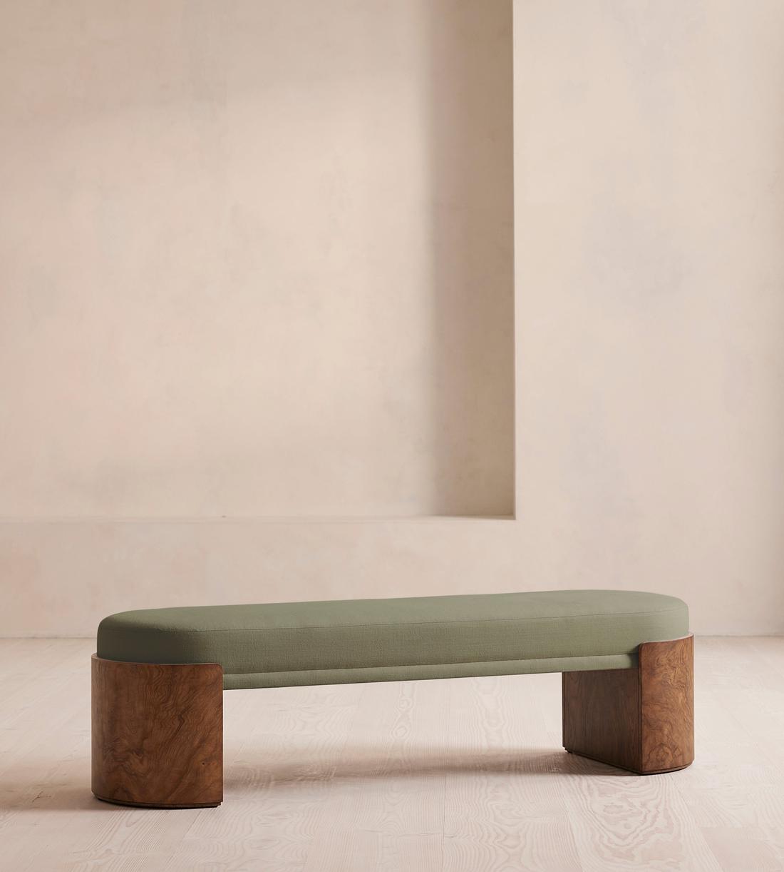 Lukas Bench - Linen - Sage - Listing - Image 1