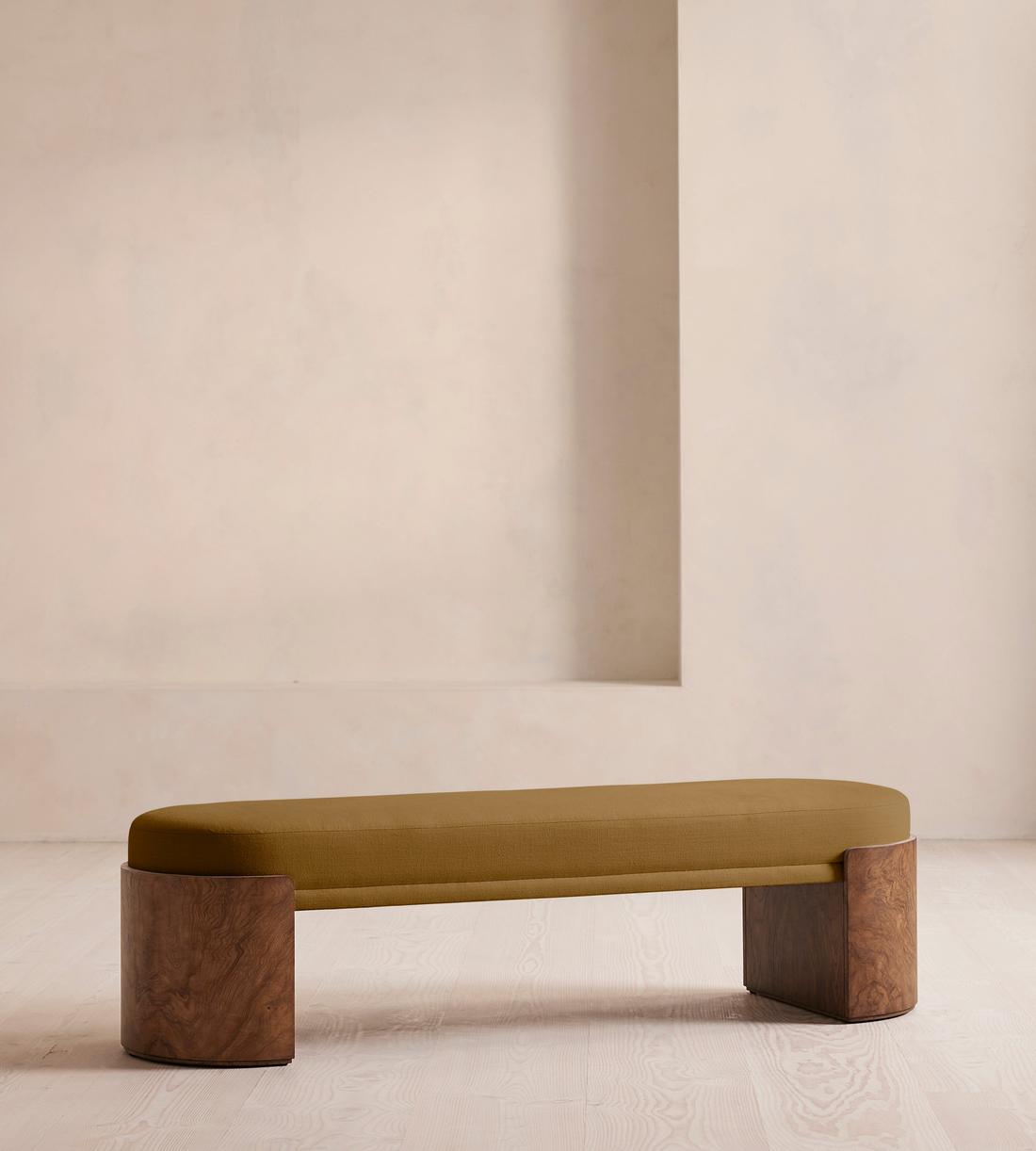 Lukas Bench - Linen - Ochre - Listing - Image 1