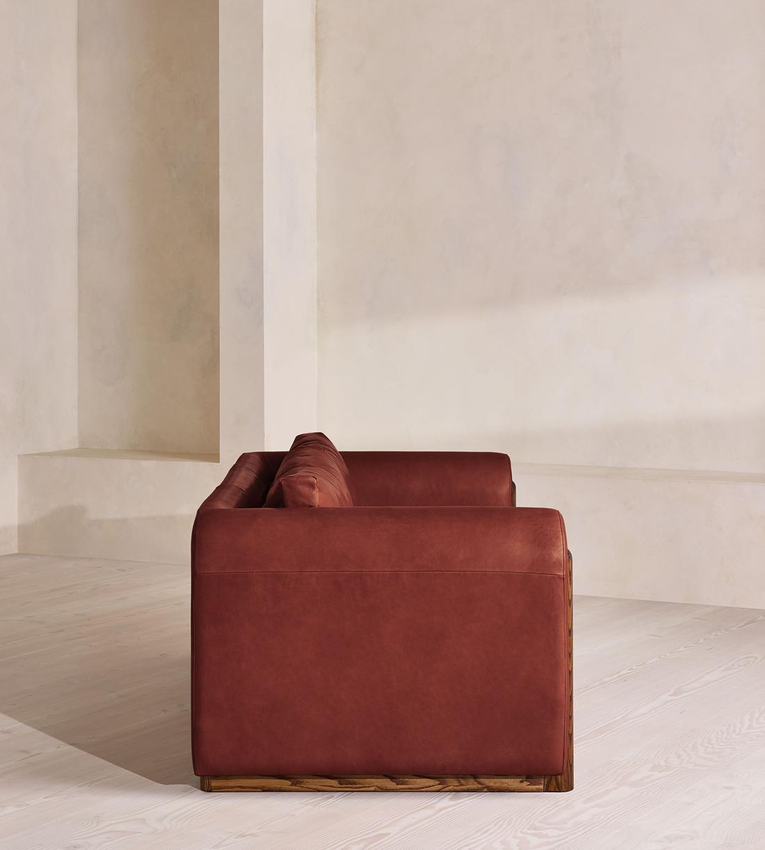 Farrell Three Seater Sofa - Leather - Sangria - UK - Images - Image 3