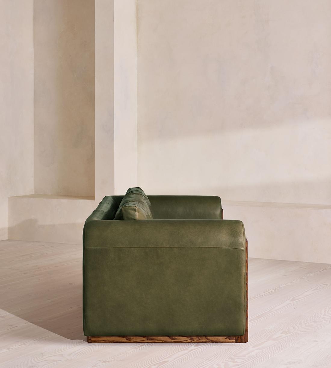 Farrell Three Seater Sofa - Leather - Moss - UK - Images - Image 3