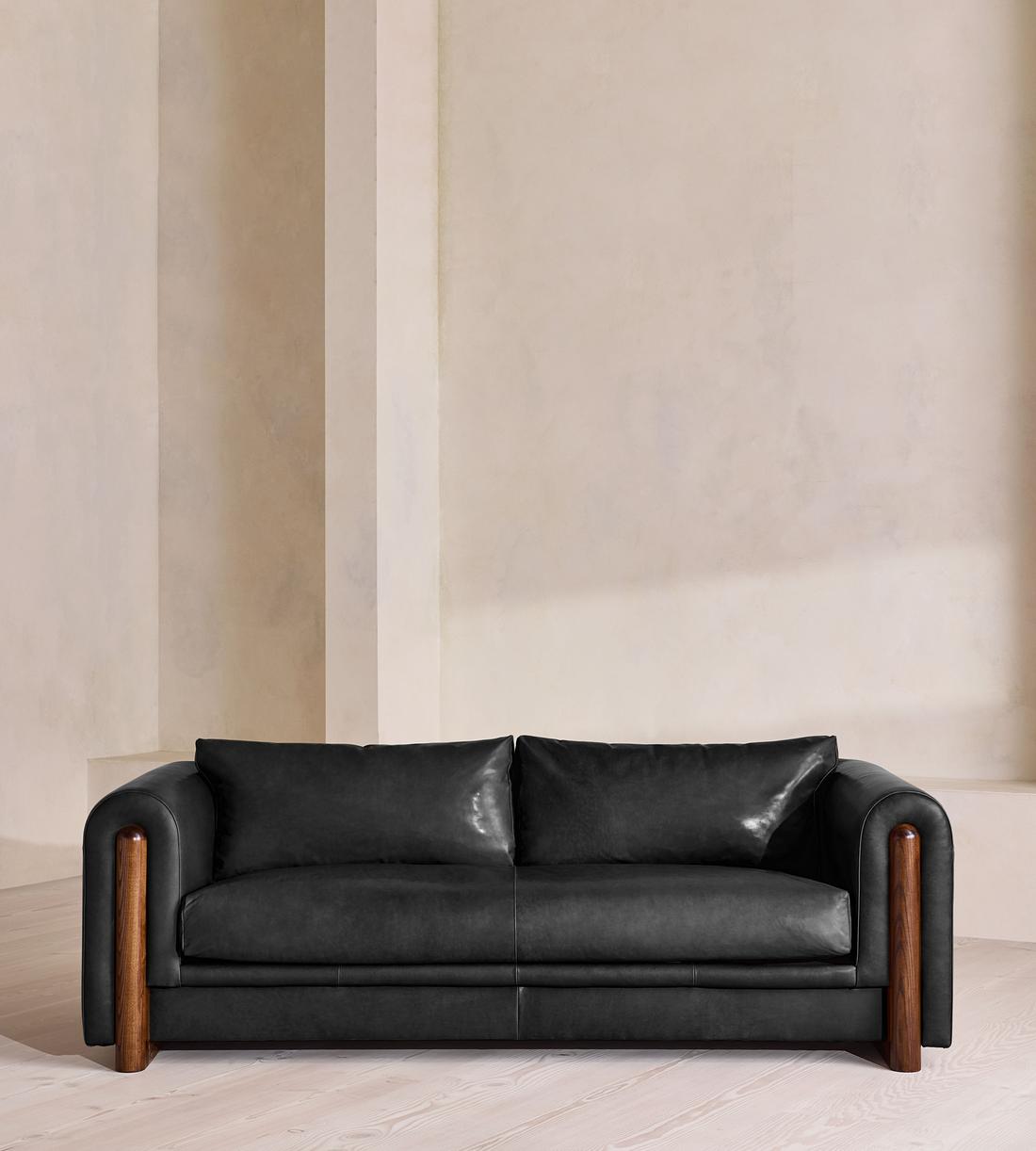 Farrell Three Seater Sofa - Leather - Black - UK - Listing - Image 1
