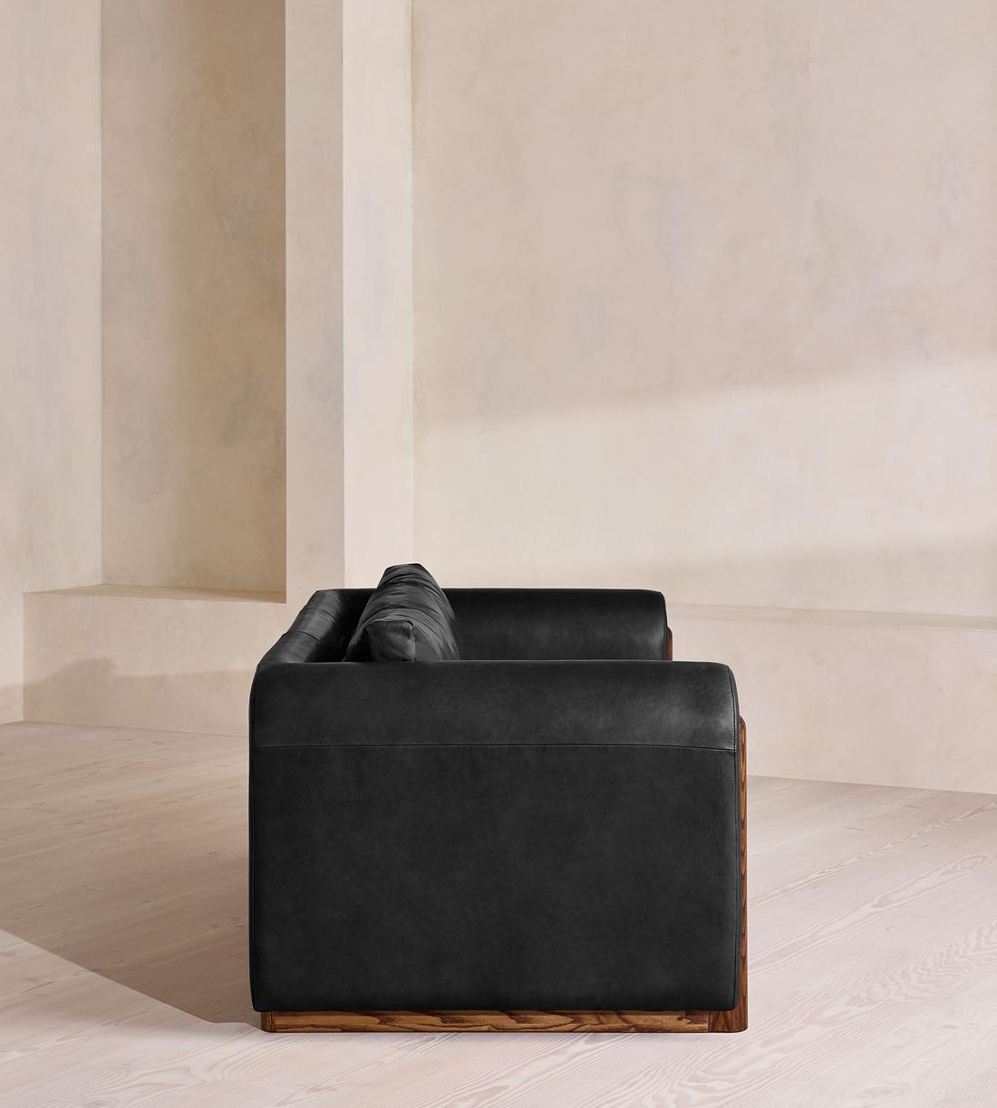 Farrell Three Seater Sofa - Leather - Black - UK - Images - Image 3