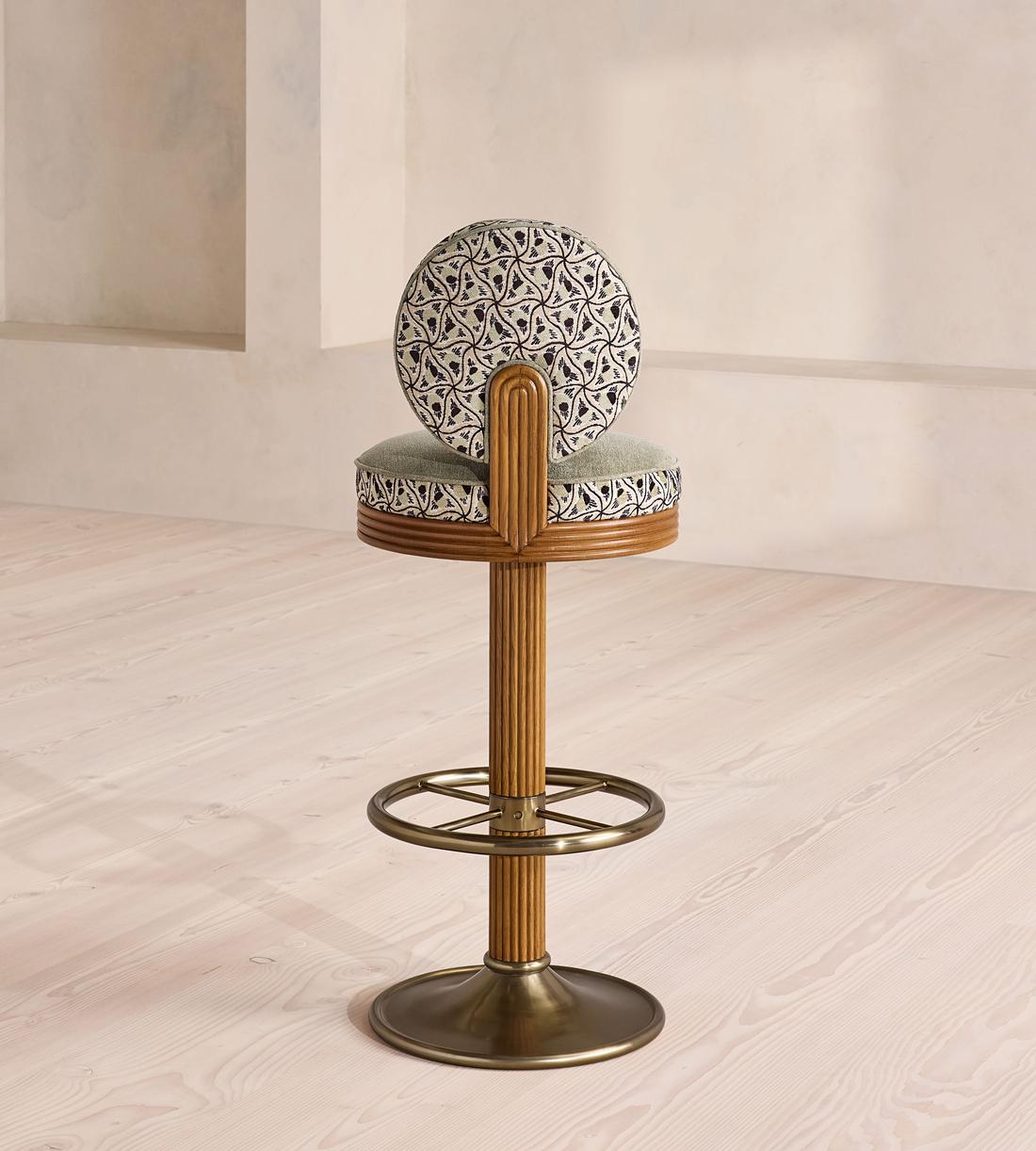 Alma Barstool - Murphy Jacquard & Sage Linen Chenille - UK - Images - Image 4