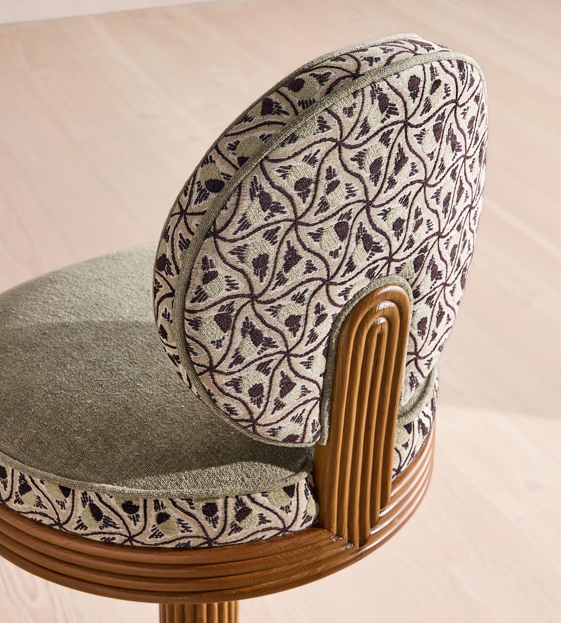 Alma Barstool - Murphy Jacquard & Sage Linen Chenille - UK - Images - Image 5