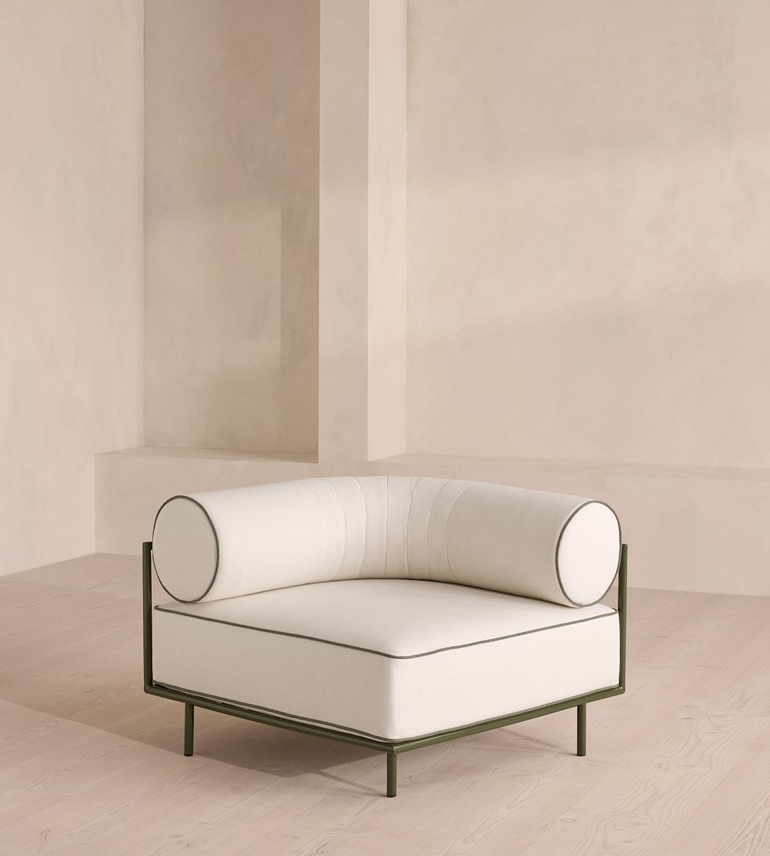 Gaspard Outdoor Corner Module - Linen - Off White - Listing - Image 1