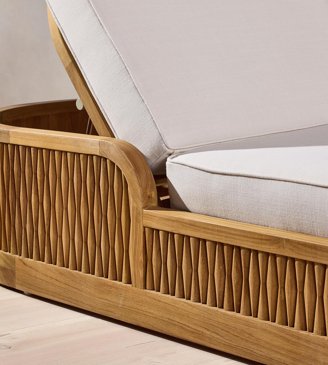 Orion Outdoor Sunlounger - Off White - Images - Image 6