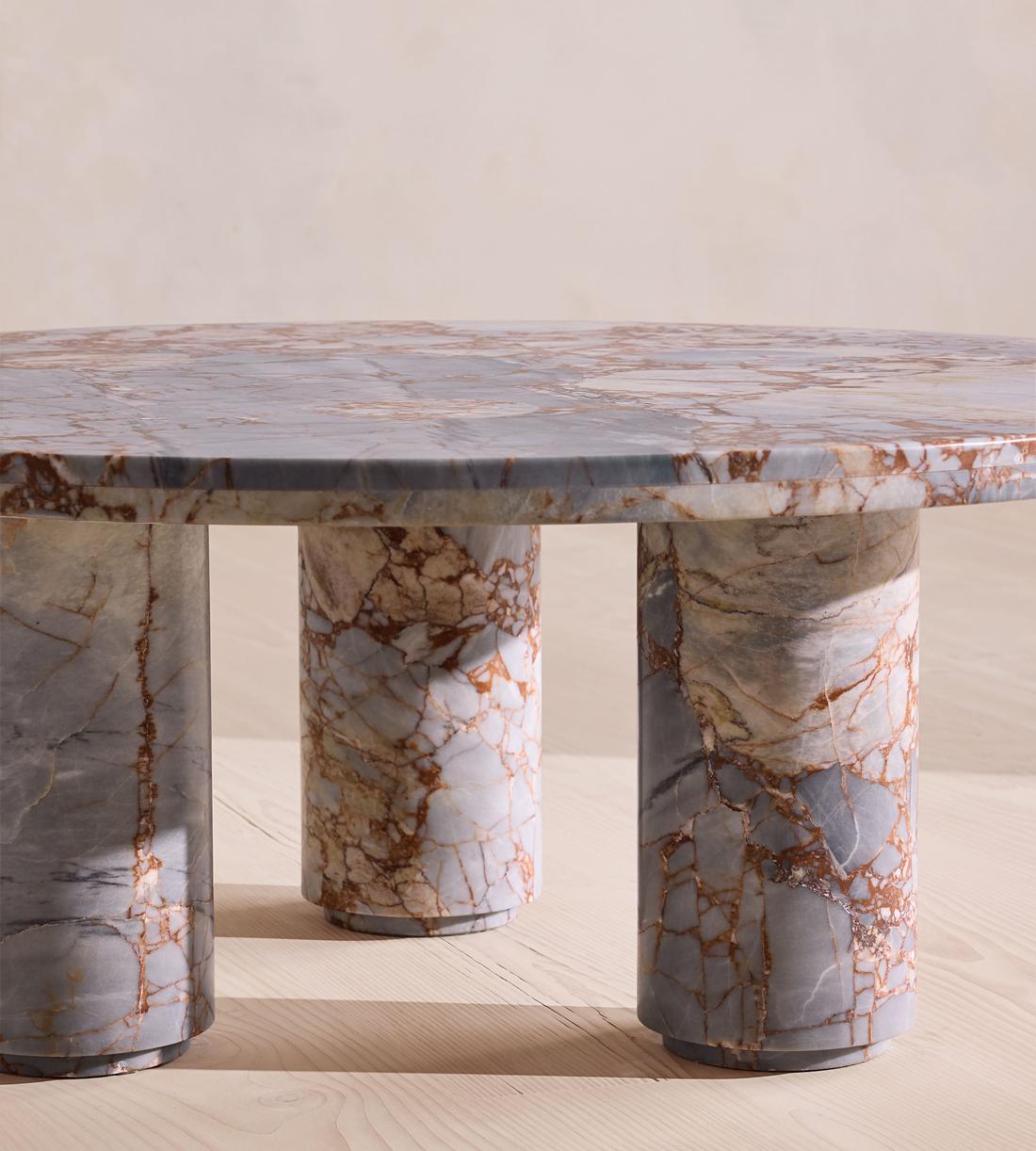 Tisbury Outdoor Coffee Table - Breccia Pernice Marble - UK - Images - Image 4