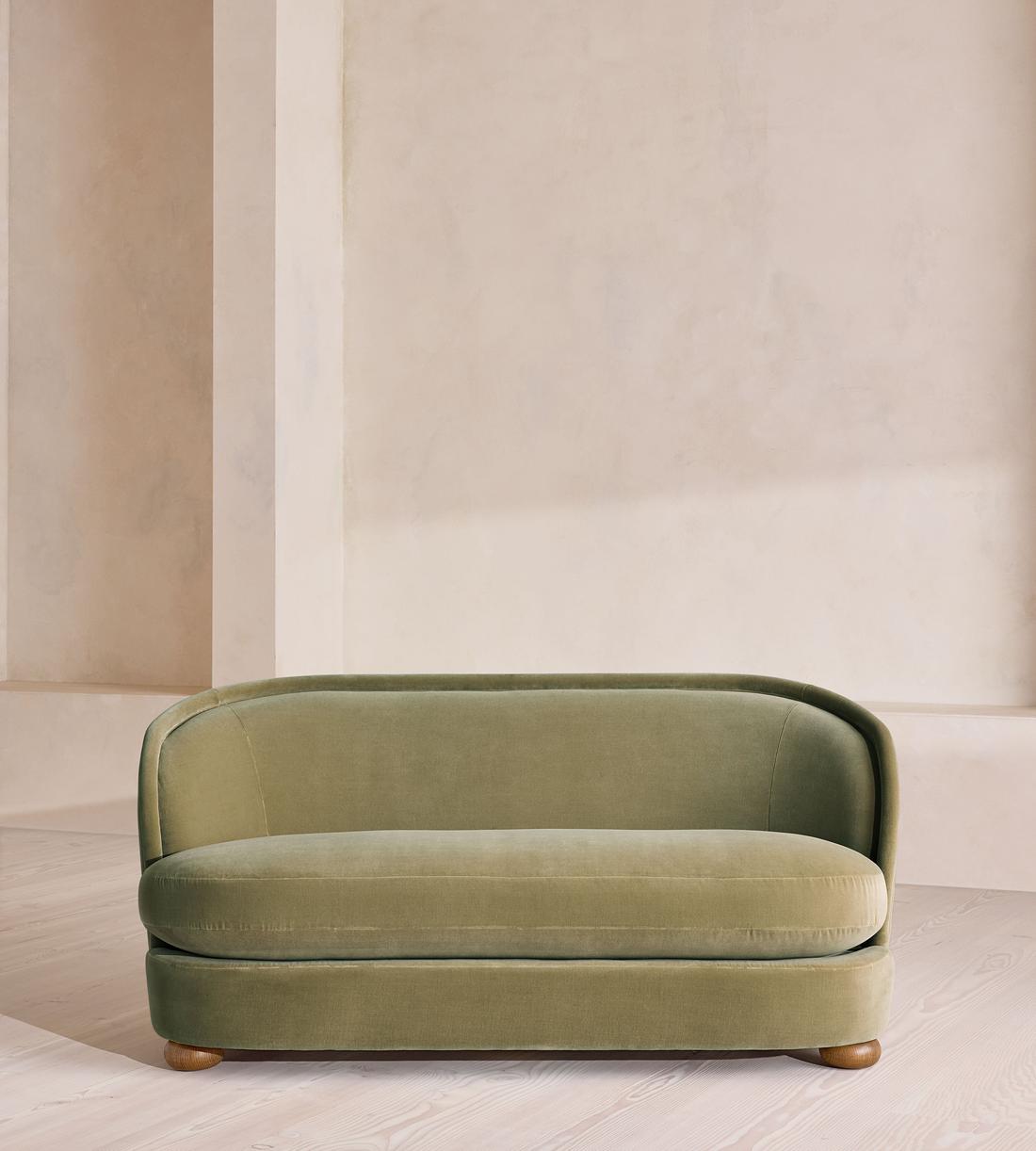 Blair Two Seater Sofa - Velvet - Lichen - UK - Listing - Image 4