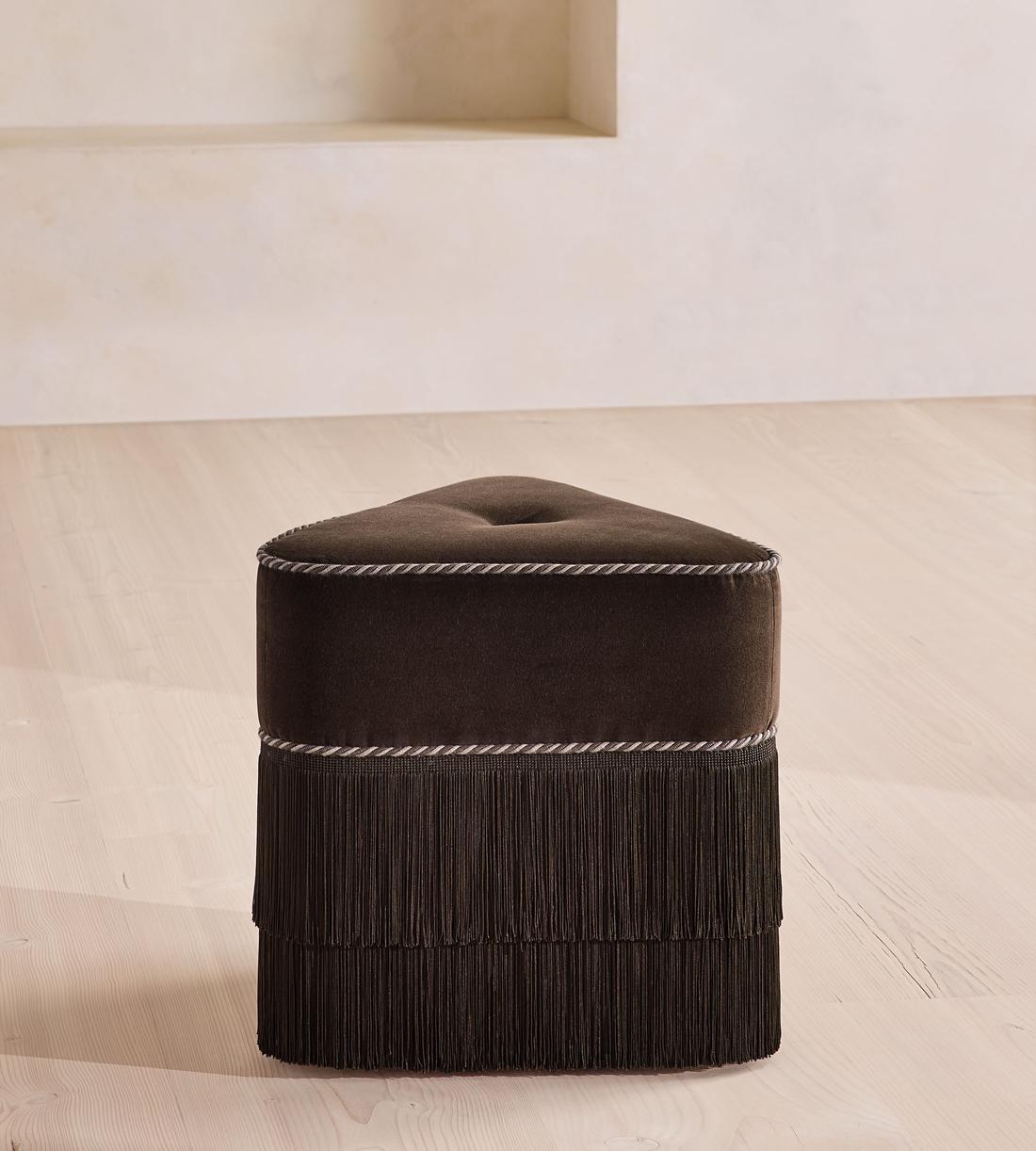 Marta Footstool - Velvet - Chocolate - UK - Listing - Image 2