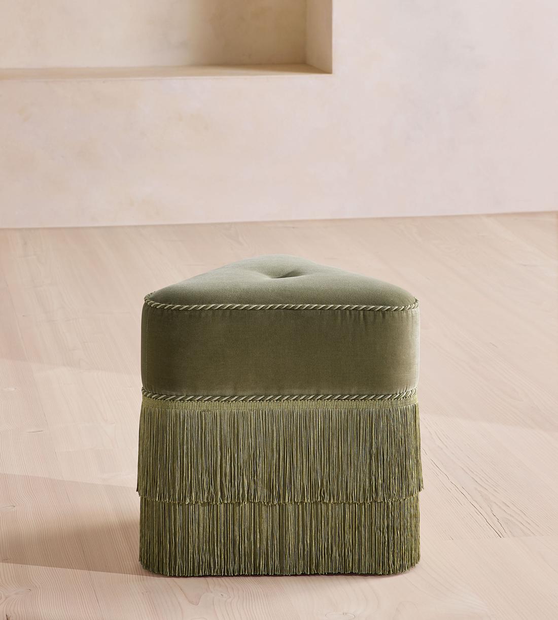 Marta Footstool - Velvet - Lichen - UK - Listing - Image 2
