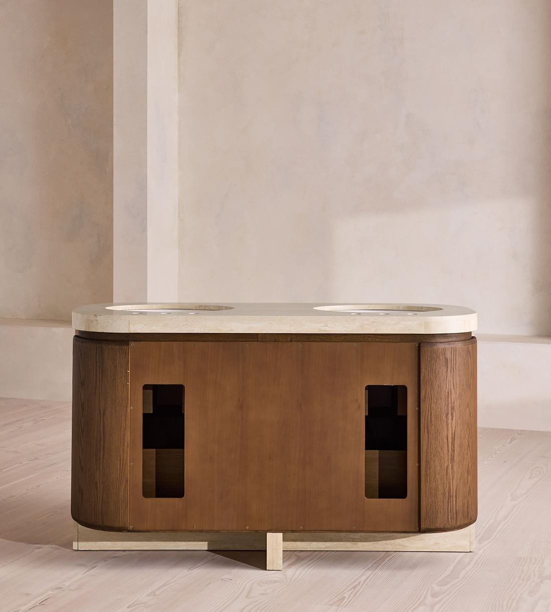 Tivoli Double Vanity - Travertine Marble - Images - Image 8